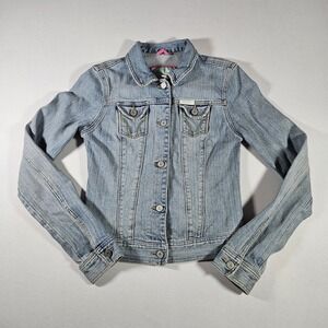 Vintage Hollister Co. Jacket Women's Stretch Denim Y2K Trucker Jean Jacket‎
